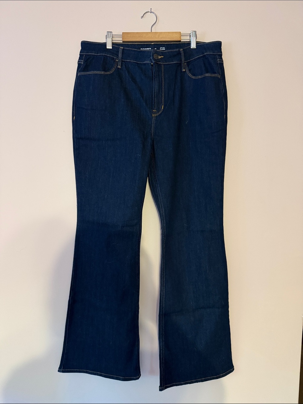 Old Navy Dark Blue High-Rise Flare Jeans